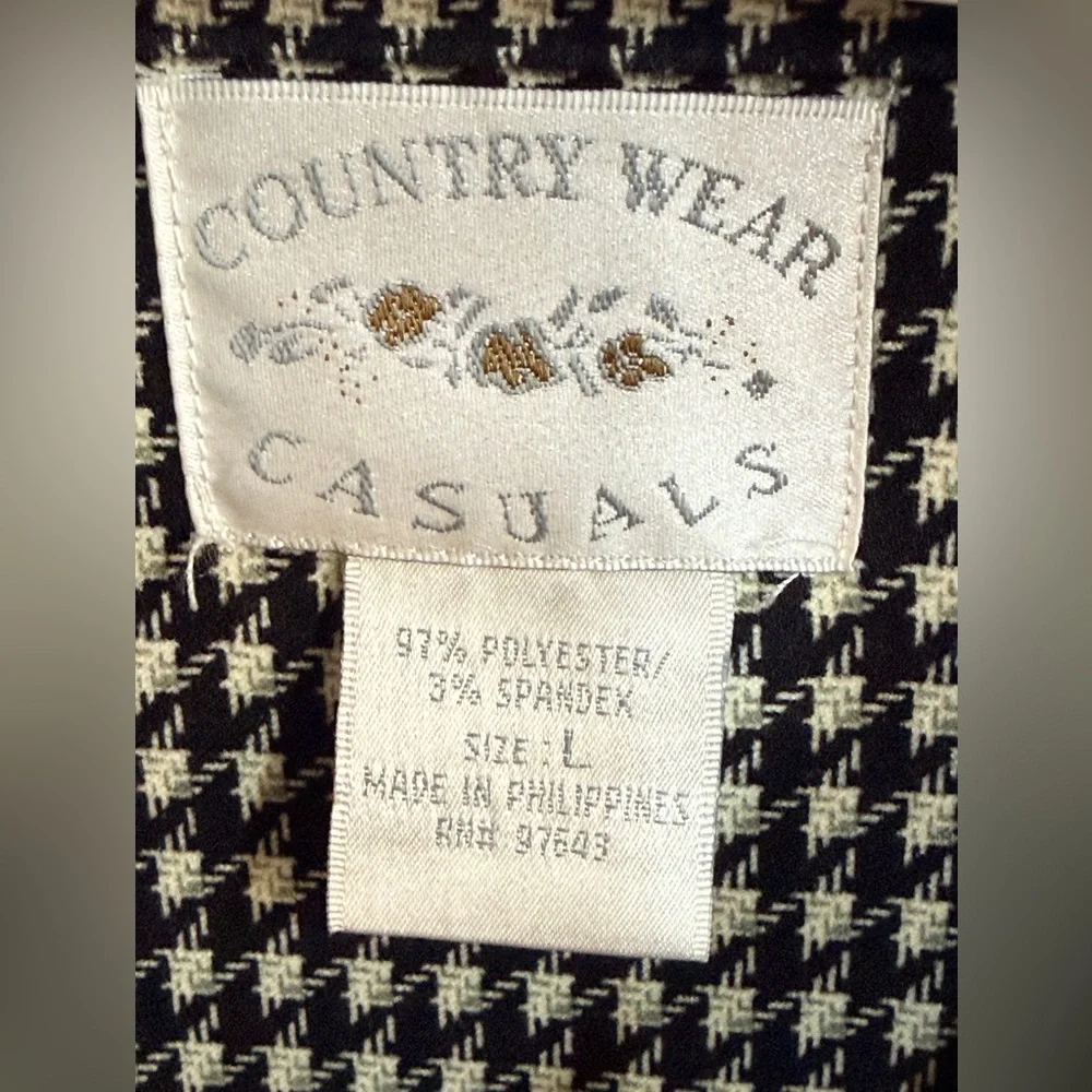 Country Wear Casuals vintage, pristine Houndstooth denim cut jacket size Large